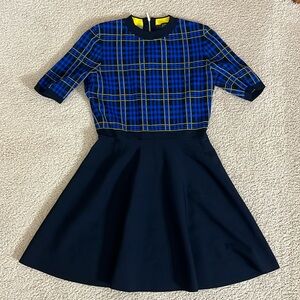 Ted Baker sz 3 Blue, Black and Yellow Plaid Dress